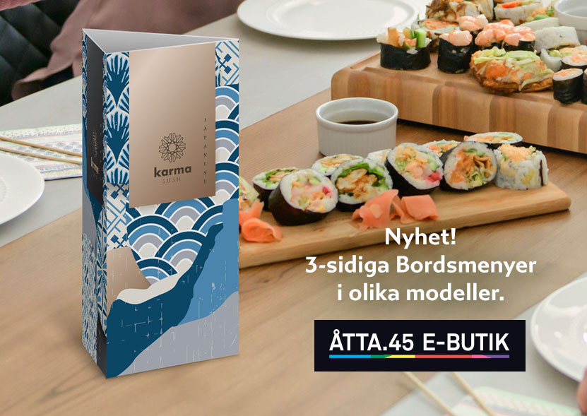 Bordsmeny Åtta.45 Tryckeri E-Butik